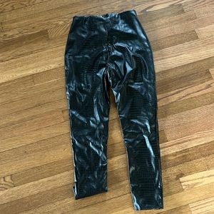 Crocodile faux leather legging black
